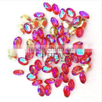 Teardrop Resin Sew on rhinestones Siam Red AB color Sew on Acrylic Crystal stone