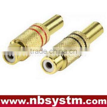 RCA plug metal with spring Gold I.D 6mm