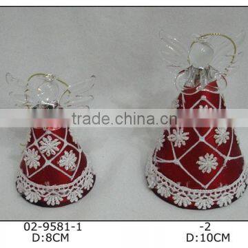 Chirstmas Hanging Glass Angel with Red Dress and Snowflake