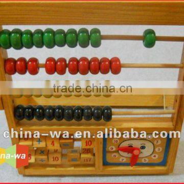 pine wood abacus with learning blocks math toy for children