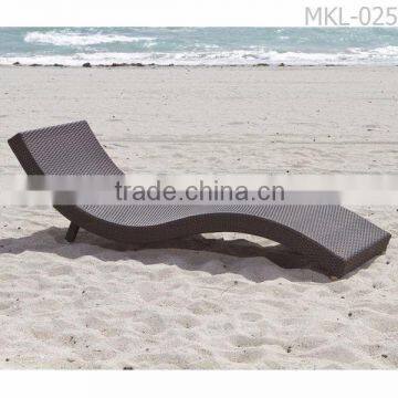 Synthetic Rattan Beach Chaise Sun Lounger Alu frame with powder coated