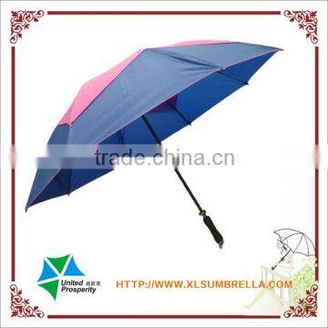 High quality fiberglass double-canopy unique golf umbrella
