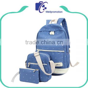 Customized fashion backpack for girls girl / canvas backpack with different color