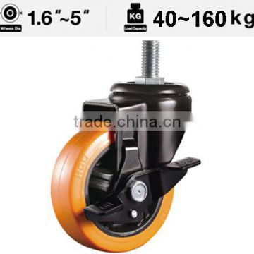 52 Series High Quality Swivel PU Caster Wheel Double Ball Bearing