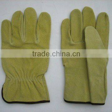 Pig split leather driver glove protective glove-9518