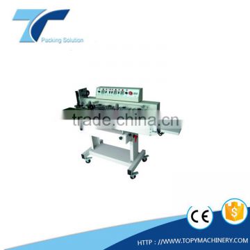 Horizontal double-side heat sealing machine for thick plastic bag