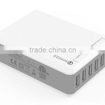 Portable QC 2.0 Quick Charge 6 Ports 5V 8A USB HUB