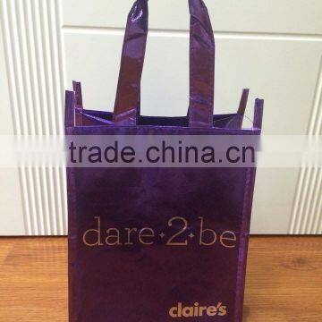 Custom Promotional Gift purple metallic non woven bag