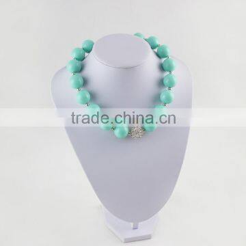 aqua and crystal ball chunky bubblegum necklace bulk bubblegum beads chunky necklace