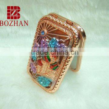 Good Quality & Sale Castle Rhinestone Makeup Mirror/ Charm Castle Pocket Mirror/high Quality Rhinestone Cosmetic Mirror photo-3