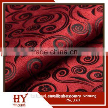 New design Garment fabric 100% Polyester Embossed Glue plating & printed velvet