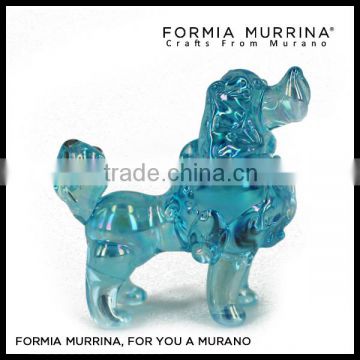 Art Glassware Handcrafts Blue Glass Dog Figruines