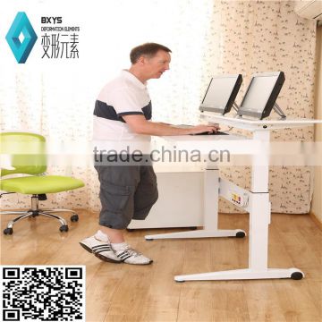 bamboo table top manual screw height adjustable desks