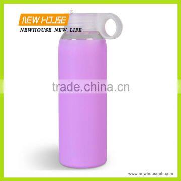 2015 BPA Free Water Glass Bottle Silicone