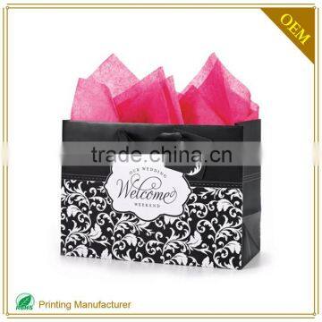 Wholesale Decorative Wedding Door Gift Paper Bag Custom Print Design Size