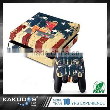 Hot Selling ! Carbon Fiber Skin Sticker for PS4 Console