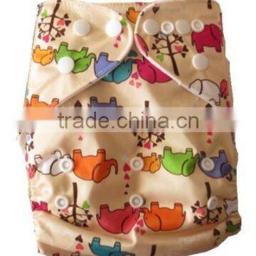 New print design pocket baby cloth diapers washable reusable baby urine nappy