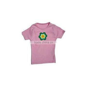 sweet soft t-shirts baby girls rib t-shirt pink butterflies lovely cotton tops