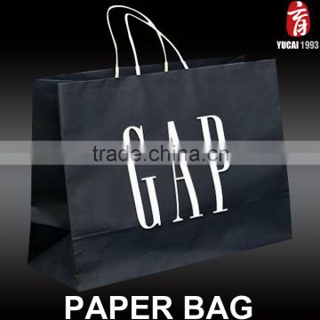 Custom Print Shopping Black Kraft Paper Bag