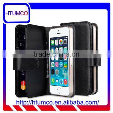 Popular Mobile Phone Case Wallet Plus PU Leather Case for Apple IPhone 5s / 5 / SE