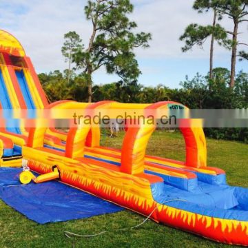 extreme 70ft long inflatable water slide with fire color