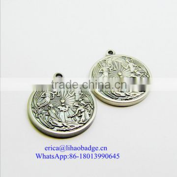 high quality customize metal coin/antique silver/antique bronze coin with eagle logo in any size