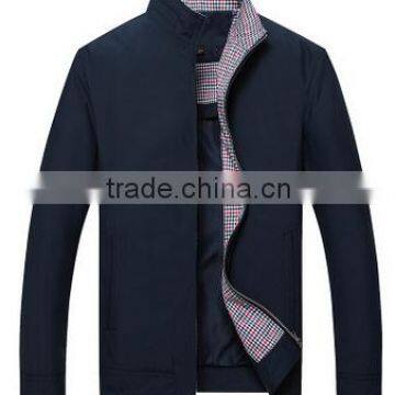 Comfortable polyester men lattice jacket pure color business style men jacket