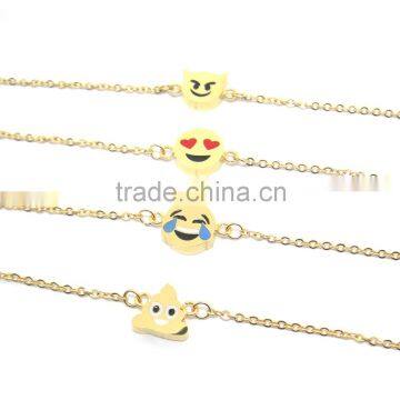 New design stainless steel custom emoji bracelet emoji charm bracelet