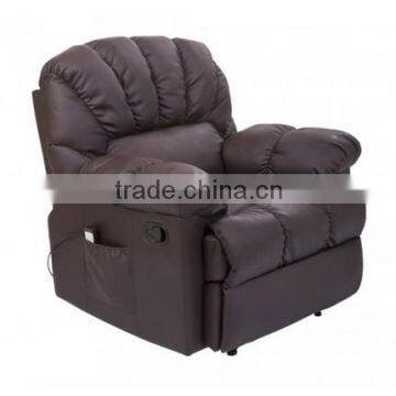 HomCom PU Leather Vibrating Massage Sofa Chair Recliner - Brown