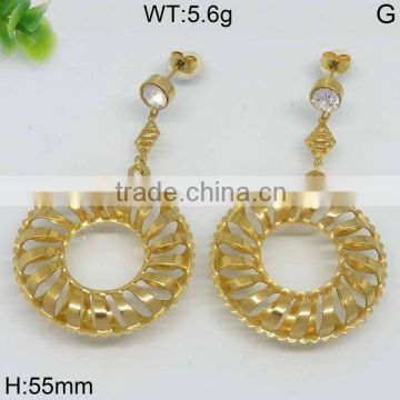 Concinnity hollow round shape turkish gold earring