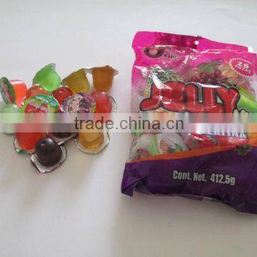 Plastic Strewberry / Orange / Grape / Apple / Lychee Fruit Flavor Jelly Cup