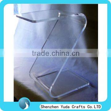 Modern Art Lucite Side Table Tea Table Curved Acrylic Clear Z Table