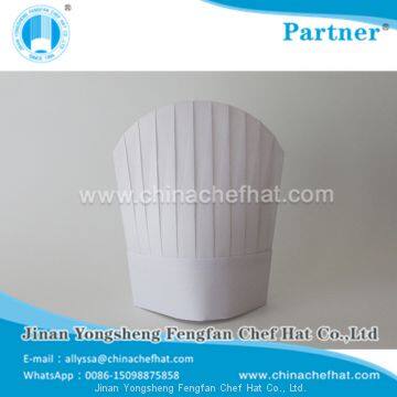 80g Special White Non Woven Round Top Cook Cap Disposable Chef Hat photo-2