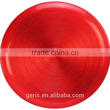 GRS Cheap Red Clear Glass Plates