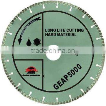 Hand-held high speed laser welded turbo diamond blade for long life cutting hard material--GEAP