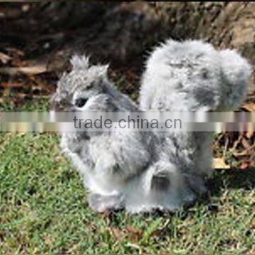 Real Size Realistic Taxidermy Figurine Stuffed Furry Animal Grey Squirrel