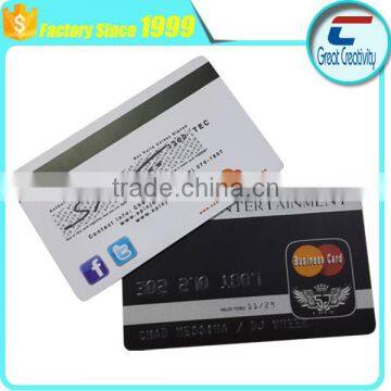 Hico/ Loco Magnetic Stripe Plastic Silver Embossed PVC Business Card