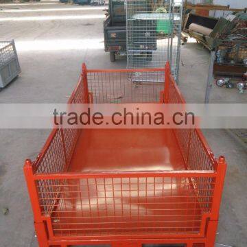 collapsible pallet steel crate wire mesh box