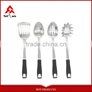 hot 4pcs stainless steel kitchen utensil with red pp handle food-grade kitchenware sets