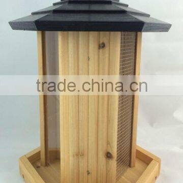 FSC Gazebo Seed Feeder/wooden bird feeder in factory