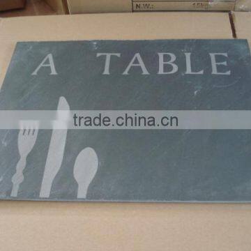 silk printing black customized slate placemat