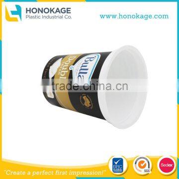 200ml IML Logo High-defintion Printing Plastic Frozen Yogurt Tubs, Thin Wall Leak Proof Container for Yogurt/Cream/Milk Shake