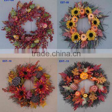 artificial plastic fall autumn colorful decorative Christmas decoration pumkin garland