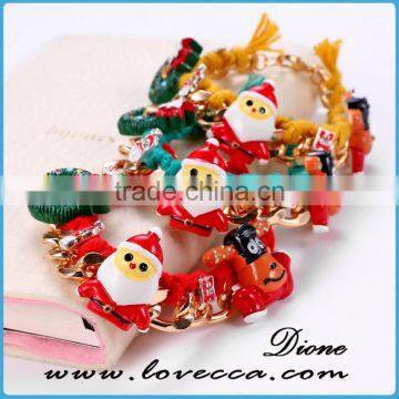 2016 Latest Design Merry Christmas Gift Jewelry Fashion Link Bracelets With Santa Claus and Reindeer photo-3