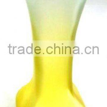 7.7x7.7x20cm light yellow glass vase for home decoration GV08