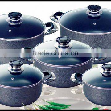 10pcs aluminum sauce pot set with glass lid