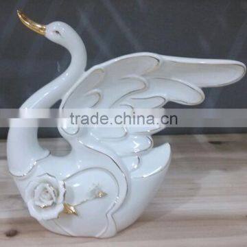 Love Ceramic Handpainted Gold Wedding Gift Couple Swan photo-5