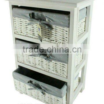 foldable Wooden storage chest with 3 foldable drawers