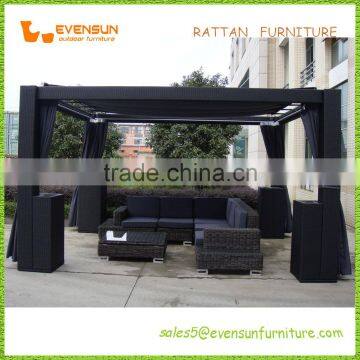 Large Square Garden Rattan Pavilion Gazebo Tent