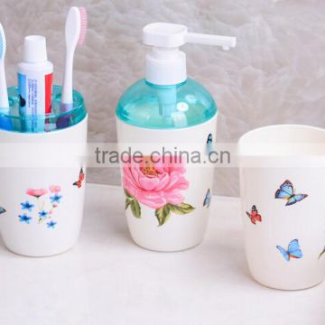 plastic toothbrush holders sets /Butterfly flower bathroom three set series